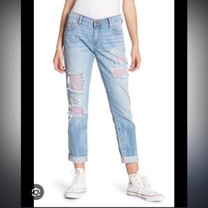 TRUE RELIGION CAMERON MESH BACKED RIPS SLIM JEAN WOMEN'S SIZE 29